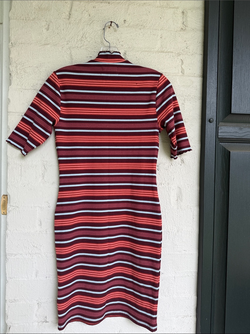 Urban Outfitters Short Sleeve Striped Ribbed Knit Bodycon Dress Size Medium - Picture 6 of 10
